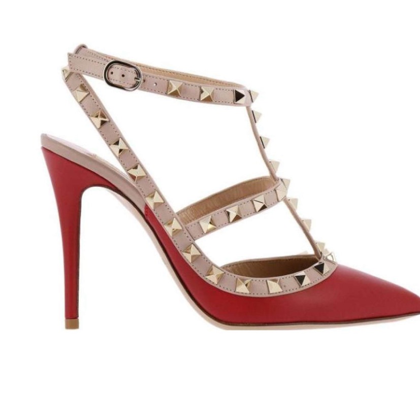 Valentino Red Rockstud High-Heel Pumps - Size 39 With Box